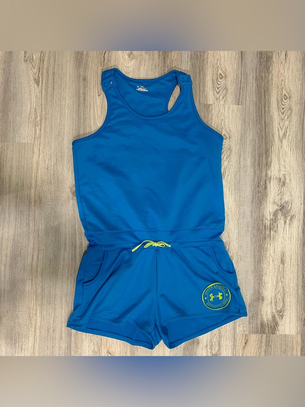 Under Armour Heat Gear Blue Tank Shorts Romper Sleeveless One Piece Size XL